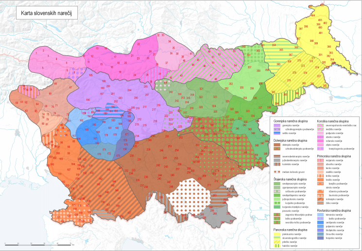 Karta slovenskih narečij